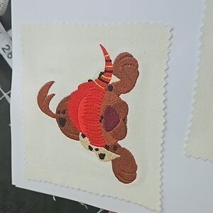 Handmade machine embroidery dog patch